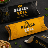 Boîte d'emballage pour shawarma en papier kraft, boîtes d'emballage alimentaire jetables personnalisées imprimées pour la livraison à emporter des restaurants, vente en gros