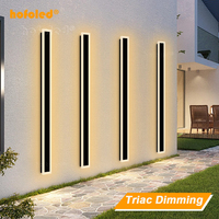 Appliques murales longues LED noires à gradation Triac, éclairage extérieur linéaire, applique murale extérieure, éclairage de maison étanche IP65, lampes murales intérieures