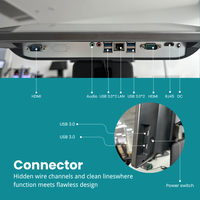 Mesin kasir restoran layar sentuh, sistem POS semua dalam satu Restoran 15.6 + 11.6 "dengan Printer