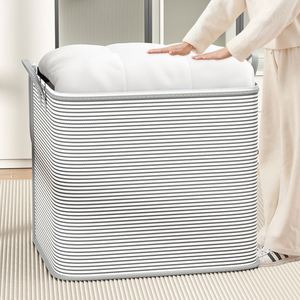 Non-Woven Large Capacity Storage Bag Quilt Clothes Organizer Dustproof Foldable Heavy Duty Closet <b>Box</b> for Bedroom Moving - Product Image 2