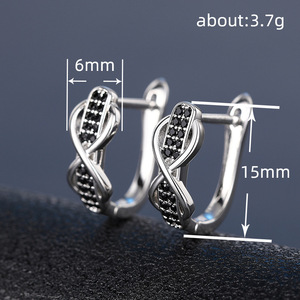 Orecchini a Cerchio Bicolore con Linea Infinity per Donne, Gioielli Scintillanti per Uso Quotidiano - Product Image 4