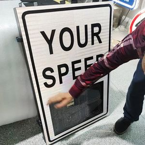 رادار للطرق الشمسية علامة حد السرعة شاشة ليد رادار محمول إشارات المرور إشارة سرعة الرادار - Product Image 5