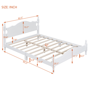 Modern Queen Size Solid <b>Pine</b> Wood Eco-Friendly Durable Platform <b>Bed</b> <b>Frame</b> with Wooden Slat Support for Bedroom Home Furniture - Product Image 6