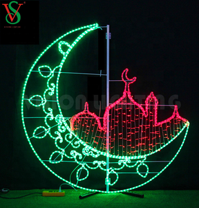 2D 3D הרמדאן ירח כוכב מוטיב תאורת קישוט חיצוני רחבה פרק אור - Product Image 2