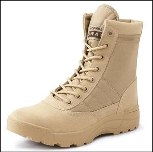 <span class=keywords><strong>Botas</strong></span> de Senderismo Tácticas de Seguridad con Punta de Acero, de Cuero, Corte Medio, Color Negro Desértico, para Hombre y Mujer - Product Image 2