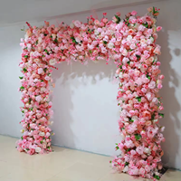 Dekorasi Pernikahan Lengkungan Bunga Sutra Artifisial Realistis, Dinding Latar Belakang Mawar Pink, Cocok untuk Hari Ibu, Natal, dan Homecoming