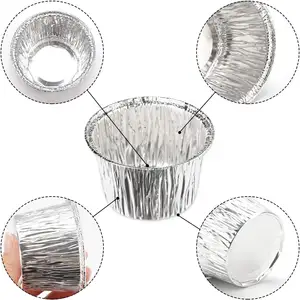 Wholesale Disposable Ramekins With Lids And Spoons Aluminum Foil Cupcake Baking Cups Oven Safe Mini Cake Tins Muffin Cups