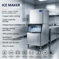 Machine à glaçons commerciale durable à refroidissement par air, production de blocs de glace de 500 kg, sans givre, en acier inoxydable 201, 5 étoiles, à haut rendement énergétique