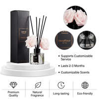 Diffuseur de parfum d'ambiance 2026 en verre en forme de fleur, longue durée, écologique, avec bâtonnets, plus puissant et élégant