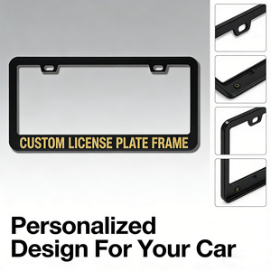 Cadre de <span class=keywords><strong>plaque</strong></span> d'<span class=keywords><strong>immatriculation</strong></span> en alliage d'aluminium noir personnalisé en gros, logo personnalisé, approuvé, cadres de <span class=keywords><strong>plaque</strong></span> d'<span class=keywords><strong>immatriculation</strong></span> de <span class=keywords><strong>voiture</strong></span> en métal pour la décoration - Product Image 2