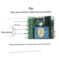 Relé de 12 V CC y 10 A, Interruptor de Control Remoto Inalámbrico RF de 1 Canal con Módulo Receptor de 433 MHz, Control Remoto LED