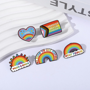 Broches en émail Arc-en-ciel Fierté <span class=keywords><strong>LGBT</strong></span> et Brillance, Motif Allié Fier, Protégez la Jeunesse Queer, Badges de revers, Bijoux, Cadeau pour amis - Product Image 2
