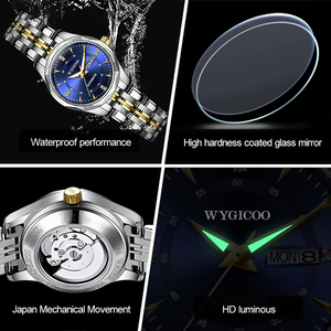WYGICOO personnalisé Damen Uhr Logo Reloj automico OEM japon mouvement marque originale femmes dames montre <span class=keywords><strong>automatique</strong></span> - Product Image 5