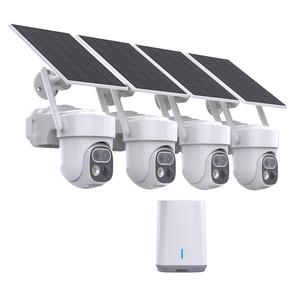 Cámaras de Seguridad Solares Inalámbricas para Exteriores con Almacenamiento Local, Sistema de Cámara de Seguridad para el Hogar de 6MP, Kit de 4 Cámaras, WiFi 2.4G y 5GHz, IA 360 °   Ver - Product Image 1