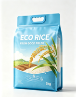 Sachet alimentaire en plastique refermable avec fermeture éclair, personnalisable, pour l'emballage du riz, des céréales et de la farine, étanche, pour la vente de produits agricoles à l'étranger