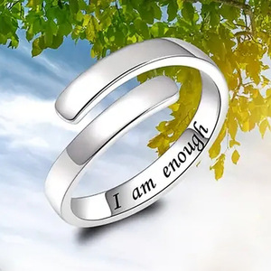 Anello Aperto Regolabile Minimalista Inciso, Gioiello da Dito Quotidiano alla Moda per Donne - Product Image 5