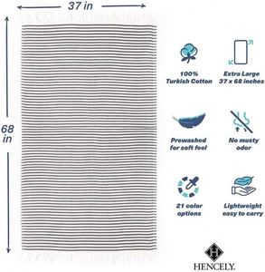 Vente directe d'usine, serviette de plage turque en coton extra large à séchage rapide, serviette de plage surdimensionnée pour adultes, cadeau, style rayé de luxe, 100% coton - Product Image 2