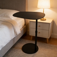 Table basse ADA pneumatique de style moderne et simple, ronde, petite, en acier inoxydable, pour salon, table d'angle, mobilier de maison