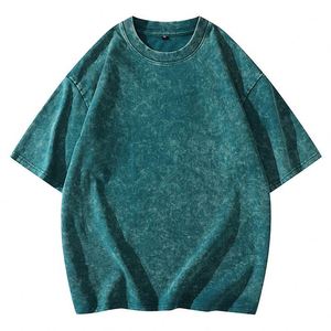 夏季男式美式复古水洗和仿旧短袖t恤五英寸袖上衣 - Product Image 2