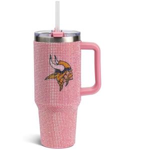 New England Patriots Rosa Glitzer Isolierter Reisebecher, 40oz mit Strohhalm-Deckel, Büro- und Auto-Kaffeebecher, Personalisierbar - Product Image 2