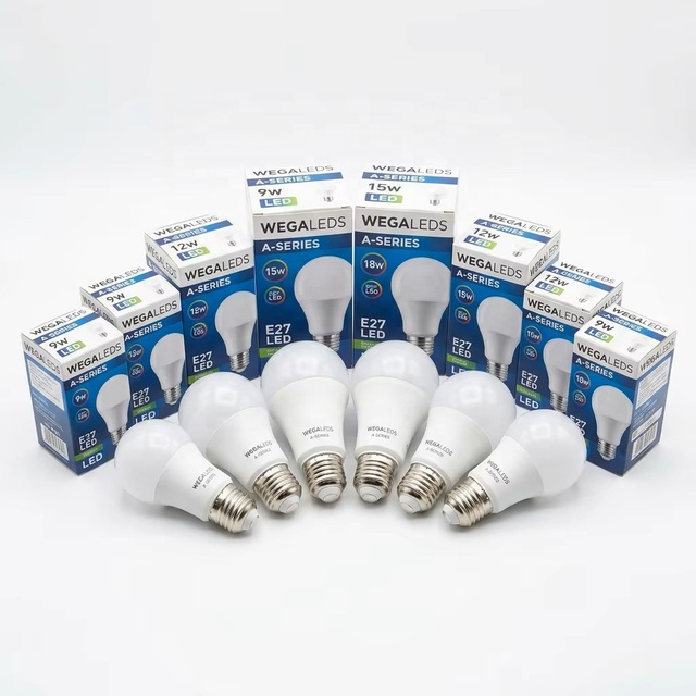 Led E27 Bulb Factory Wholesale A50 A60 A65 A70 A80 5W 9W 12W 15W 18W Plastic Aluminum Body Energy Saving Lighting Bulk Price