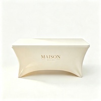 Nappe personnalisée avec logo, bannière de table en polyester thermocollée, vente directe usine, prix raisonnable, offre spéciale pour événements