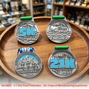 Nuovo Arrivo 2026: Medaglia Souvenir Moderna Religiosa in Lega di Zinco 21k 5k, Argento Anticato, con Logo in Smalto Morbido, per Maratone e Corsa - Product Image 1