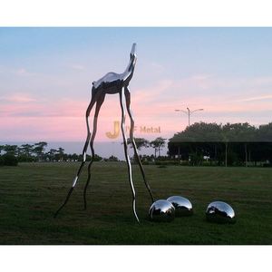 Escultura de Jardín Personalizada de Acero Inoxidable, Estilo Art Deco, Impermeable y Duradera, para Decoración de Paisajes Modernos al Aire Libre - Product Image 5