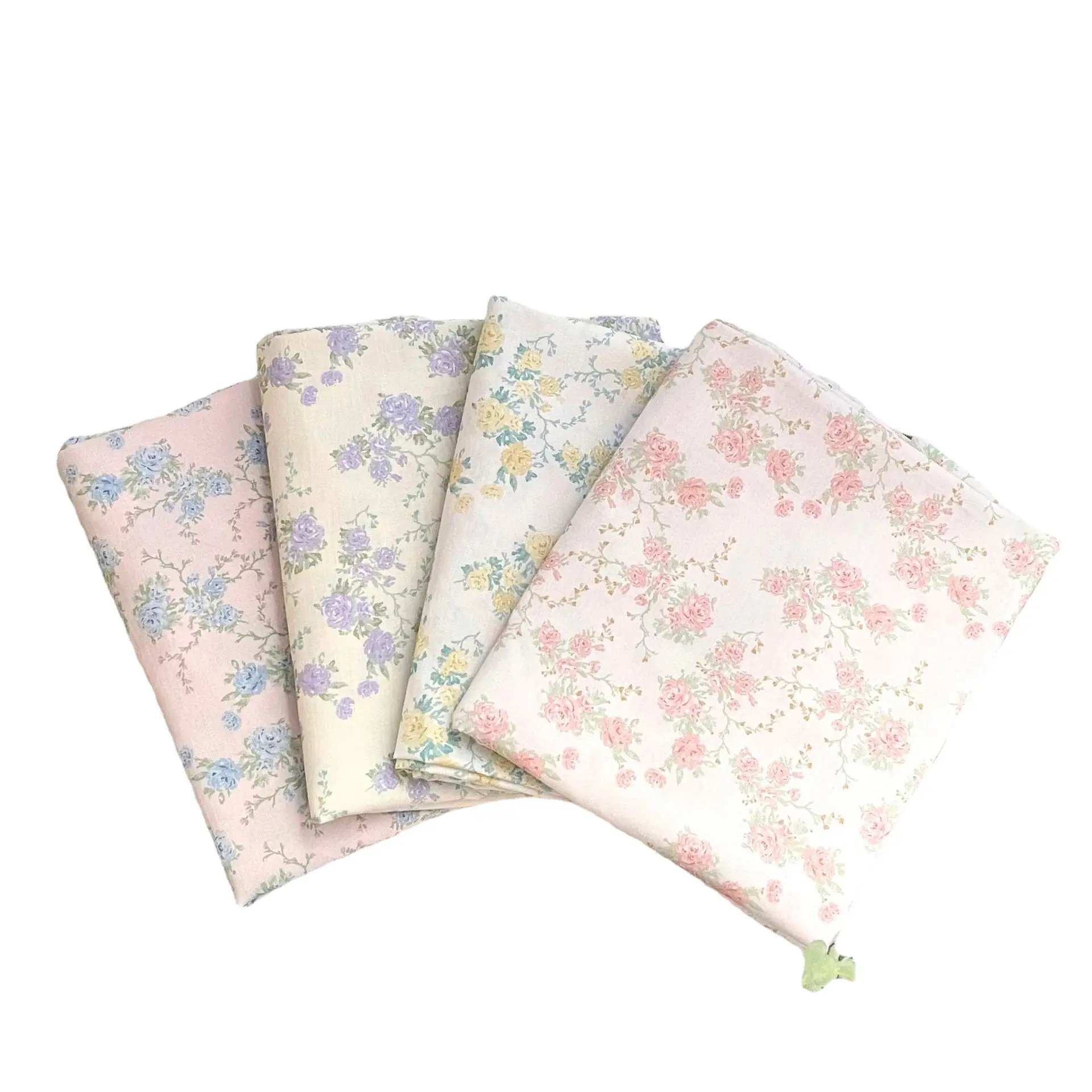 Tecido estampado digital de algodão 60s, versão coreana pequena floral roupas para cama para crianças d