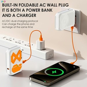 Banco de energía inalámbrico de 5000mAh <span class=keywords><strong>con</strong></span> <span class=keywords><strong>enchufe</strong></span> de CA 22,5 W soporte de teléfono de batería de repuesto externo magnético para iPhone para Samsung para Xiaomi - Product Image 2