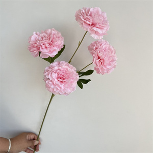 Nouvelles Pivoines Décoratives Artisanales à 4 Têtes, Longues Branches, Fleurs Artificielles pour Mariages, Fêtes et Événements Thématiques - Product Image 3