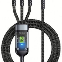 Câble de charge rapide intelligent à affichage numérique 3 en 1, haute vitesse 100W, câble USB 3 en 1, charge rapide 6A, câble de données 3 en 1