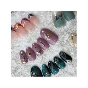 Wholesale Price Semi Cured Artificial Nails With Glue Stickers