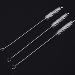 Cepillo de limpieza de bambú y acero inoxidable <span class=keywords><strong>para</strong></span> <span class=keywords><strong>limpiar</strong></span> pajitas metálicas y botellas de vidrio - Product Image 2