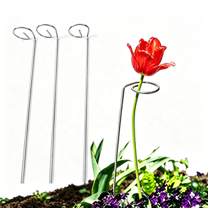 Galvanized <strong>Plant</strong> Support Ring Side Open <strong>for</strong> Potted Peony Hydrangea Rose Heavy Bloomer Garden Flower Hoop 1-5mm <strong>Wire</strong> 10-50cm 1+1 - Product Image 1