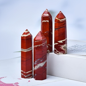 Vente en gros de pierres de cristal de jaspe rouge naturel poli de style bohème, tour de cristal pour décoration d'intérieur unique et cadeaux de vacances - Product Image 5