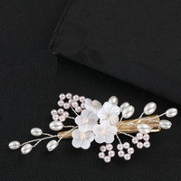 SLBRIDAL Barrettes à cheveux de mariée faites à la main avec fleurs en strass et cristaux, accessoires de coiffure pour femmes et filles