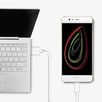 Câble de charge Type-C 2 conducteurs gaine PVC noir/blanc 2A 1,5 mètre d'longueur accessoire pour appareil électronique
