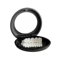 סיליקון ג 'ל שיניים אוראלי מזויף שיניים תותבות מושלם חיוך חזיתות הלבנת לבן ערכת שנן להדביק פלטה עם תיבה