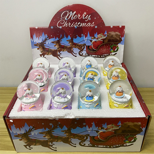 مخصص صغير كرة ثلج كرة ثلج زجاجية من الراتنج مشغولات يدوية كرة الثلج لعيد الميلاد مع مجموعة صندوق هدايا - Product Image 6