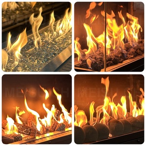 <span class=keywords><strong>Chimenea</strong></span> Flotante Interior MEISU.CH de 3 Lados, <span class=keywords><strong>Chimenea</strong></span> de Gas Tradicional Negra con Inserto para Calefacción Natural - Product Image 5