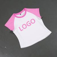 T-shirt décontracté d'été à manches raglan avec logo personnalisé, col ras du cou côtelé, bicolore, fabrication OEM, vente en gros de vêtements