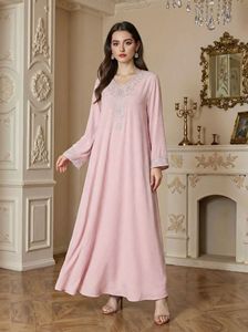 Caftán Musulmán para Eid Ramadán, Abaya <span class=keywords><strong>de</strong></span> Poliéster <span class=keywords><strong>de</strong></span> Manga Larga, Vestido Largo Elegante, Ropa <span class=keywords><strong>de</strong></span> Oriente Medio, Vestimenta Árabe para Mujer - Product Image 4