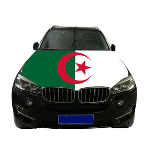 Drapeau de couverture de capot de <span class=keywords><strong>voiture</strong></span> national algérien Drapeau de couverture de moteur de <span class=keywords><strong>voiture</strong></span> avec effet d'impression par transfert de chaleur Tissu élastique de taille personnalisée - Product Image 4
