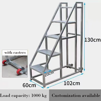 Échelle plateforme industrielle portable avec outils, échelle de sécurité pour le levage et l'escalade, idéale pour les usines et les entrepôts