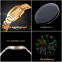 Montre personnalisable Citizen en acier inoxydable 304L, verre minéral, bracelet en cuir, boucle 3ATM, mouvement à quartz, 16 mm, pour affaires et usage quotidien