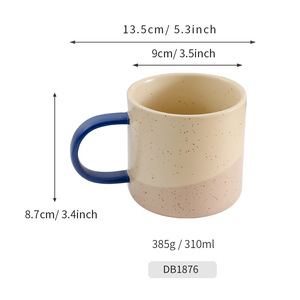 Tasses en porcelaine personnalisées à pois colorés, haute valeur esthétique, style coréen, cadeau de café pour couple, compatibles micro-ondes - Product Image 5