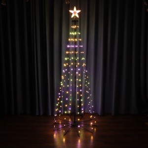 Thông minh <span class=keywords><strong>LED</strong></span> 220V Cây giáng sinh Đèn biến áp không thấm nước chuỗi hình nón tháp hình dạng đa màu sắc thay đổi cho ngày lễ ngoài trời IP65 - Product Image 2