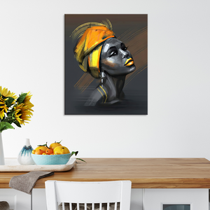 Pintura <span class=keywords><strong>de</strong></span> Paisaje sobre Lienzo, Elegante Dama Africana, Arte <span class=keywords><strong>de</strong></span> Pared en Lienzo - Product Image 3