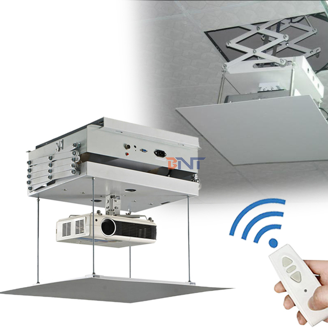 1m / 1.5m / 2m /3m RS232 Center Control Running Distance Motorized Projector Mount Concealed Ceiling Mount Projector Lift